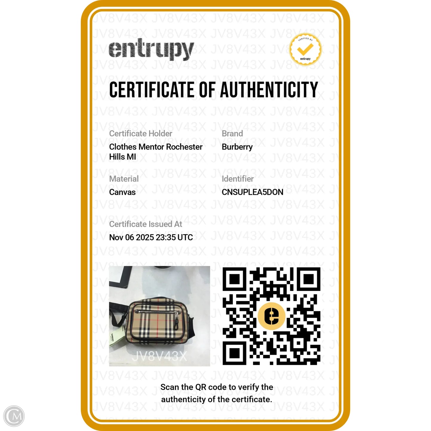 Crossbody Luxury Designer By Burberry, Size: Medium