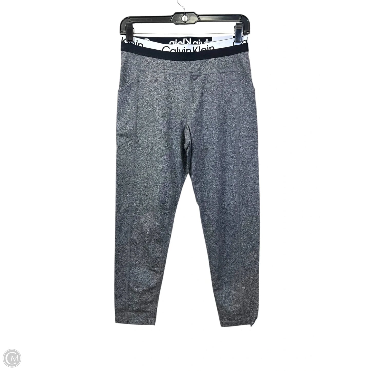 Athletic Leggings By Calvin Klein Performance In Black & Grey, Size: M