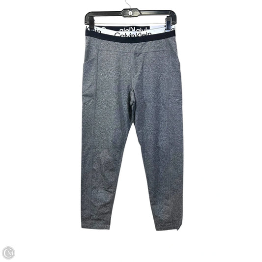 Athletic Leggings By Calvin Klein Performance In Black & Grey, Size: M