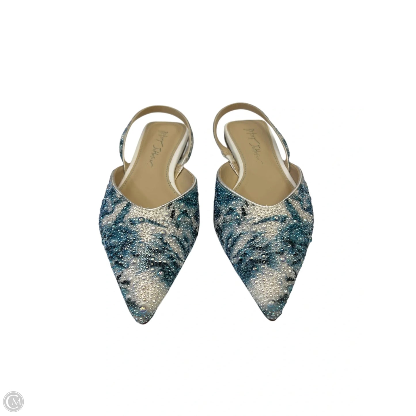 Shoes Flats By Betsey Johnson In Blue & White, Size: 6.5