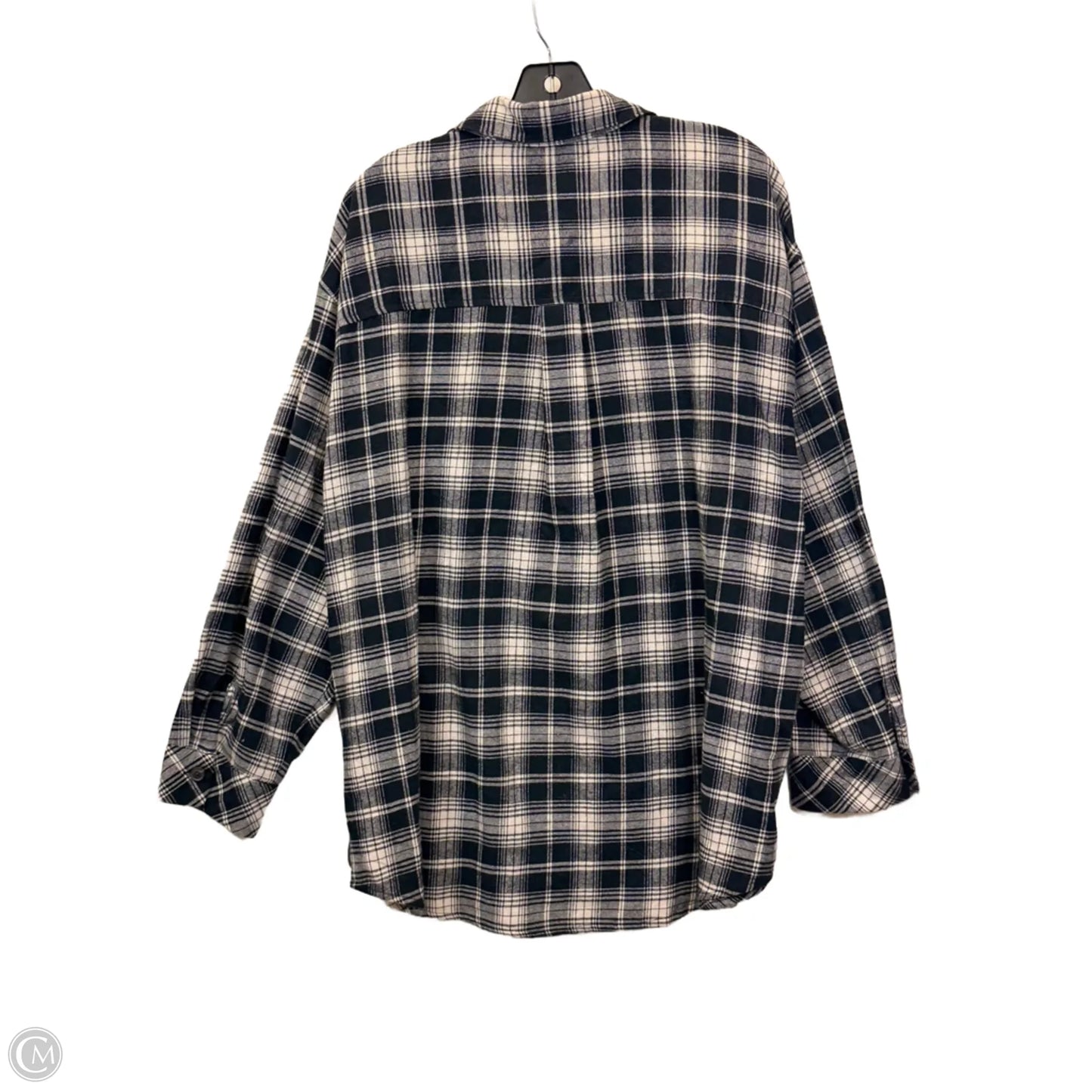 Top Long Sleeve By Wild Fable In Blue & Cream, Size: Xxl