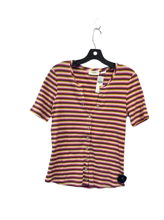 Top Short Sleeve Designer By Maeve In Striped Pattern, Size: M