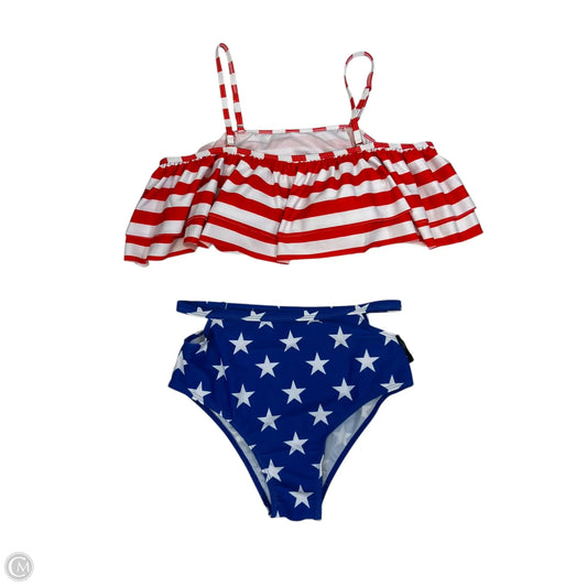 Swimsuit 2pc By Clothes Mentor In Blue & Red & White, Size: M