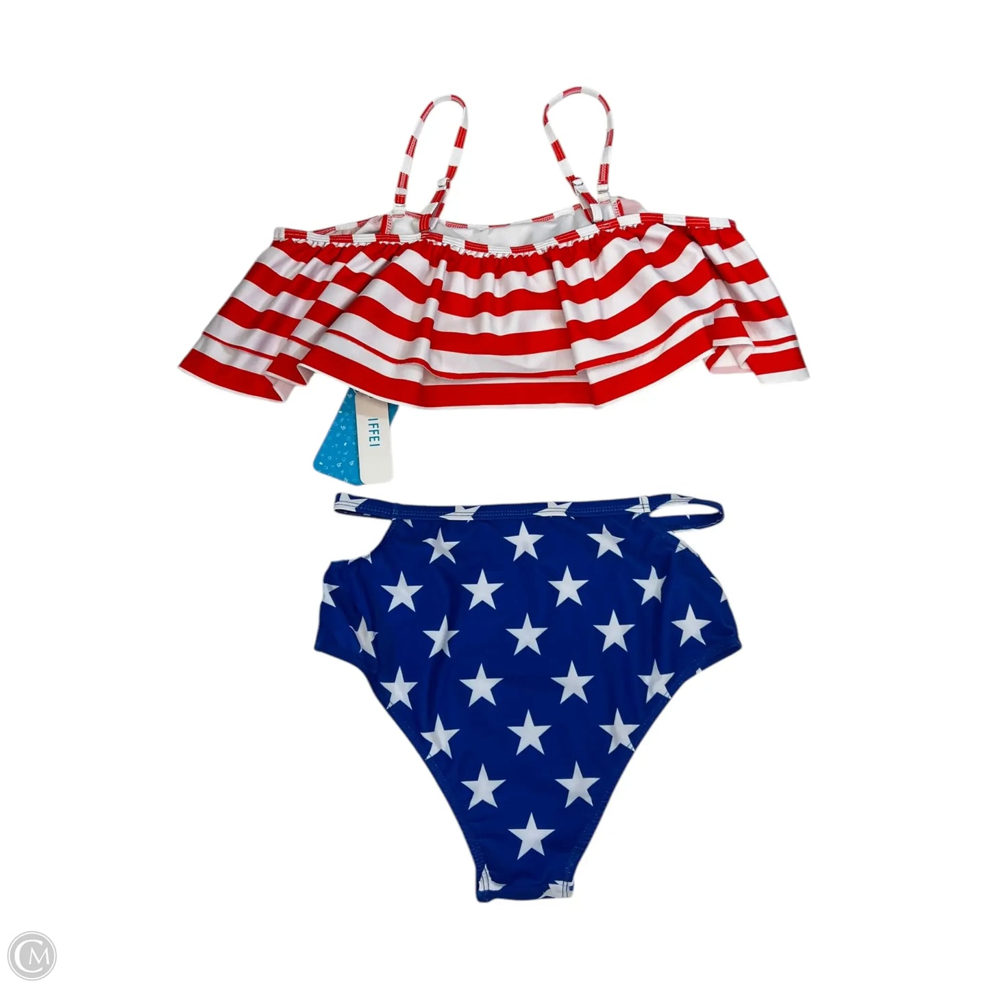 Swimsuit 2pc By Clothes Mentor In Blue & Red & White, Size: M