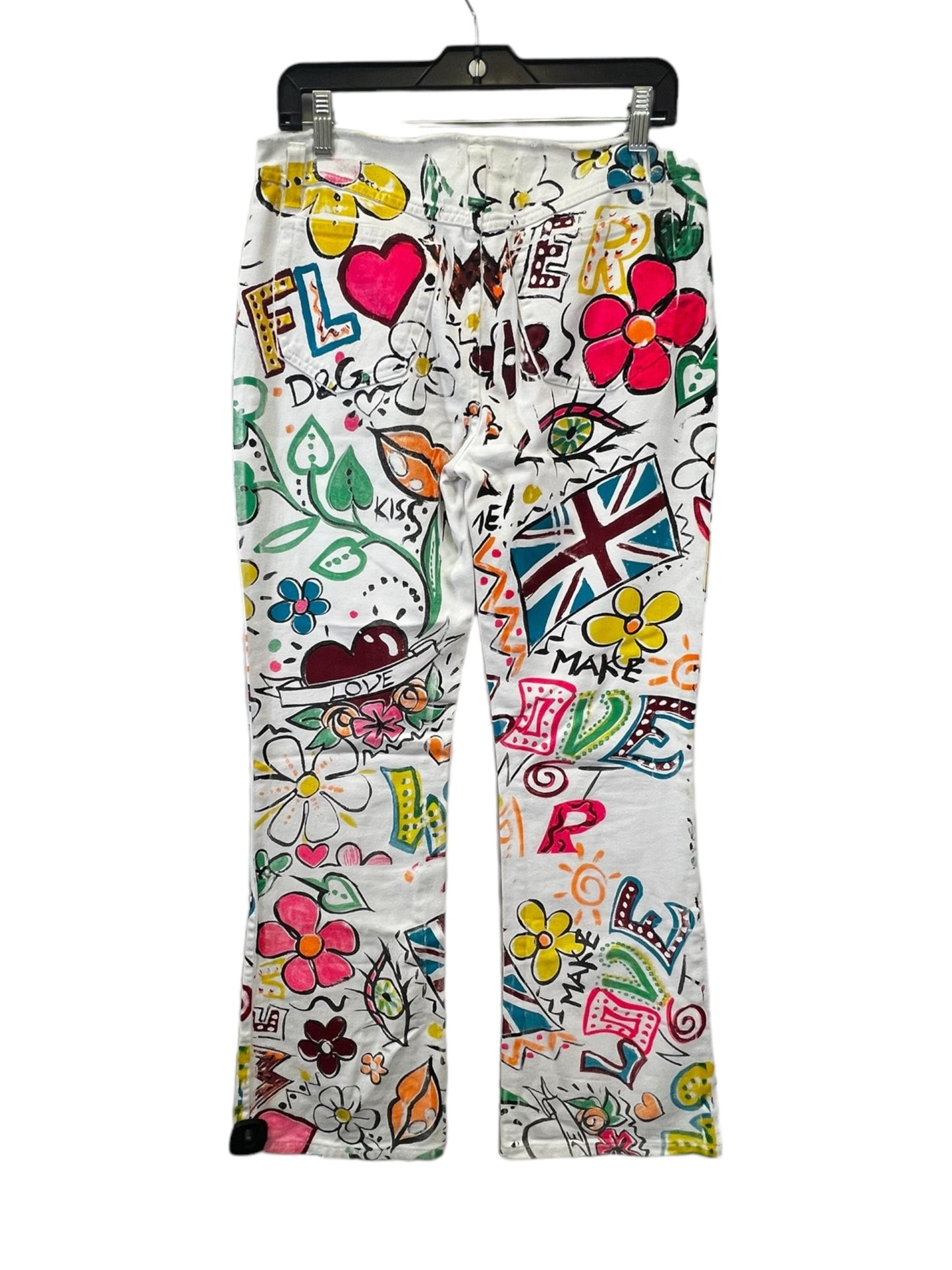 Multi-colored Jeans Luxury Designer Dolce And Gabbana, Size 8