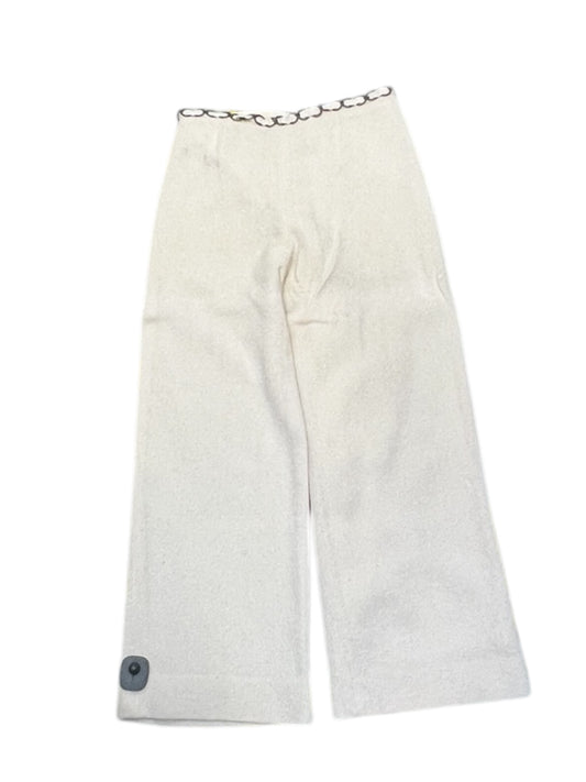 Pants Luxury Designer By Chanel In Cream, Size: M