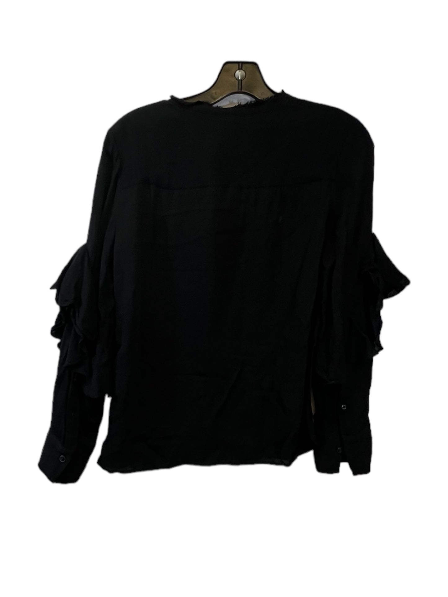 Black Top Long Sleeve Designer Club Monaco, Size S