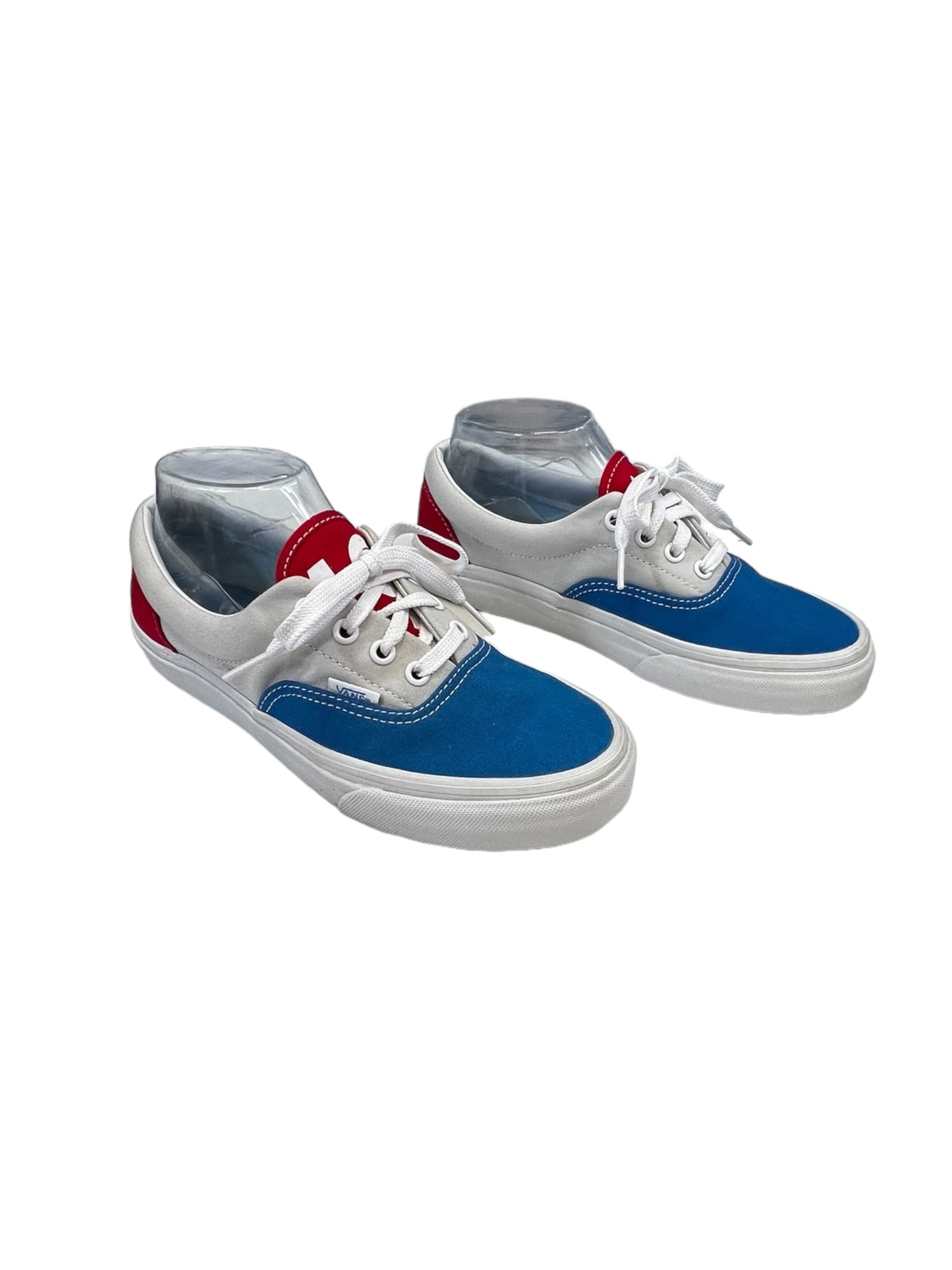 Blue & Red & White Shoes Sneakers Vans, Size 7