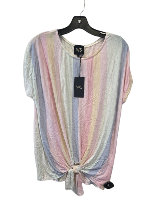 Top Short Sleeve By W5 In Pink & Purple, Size: M