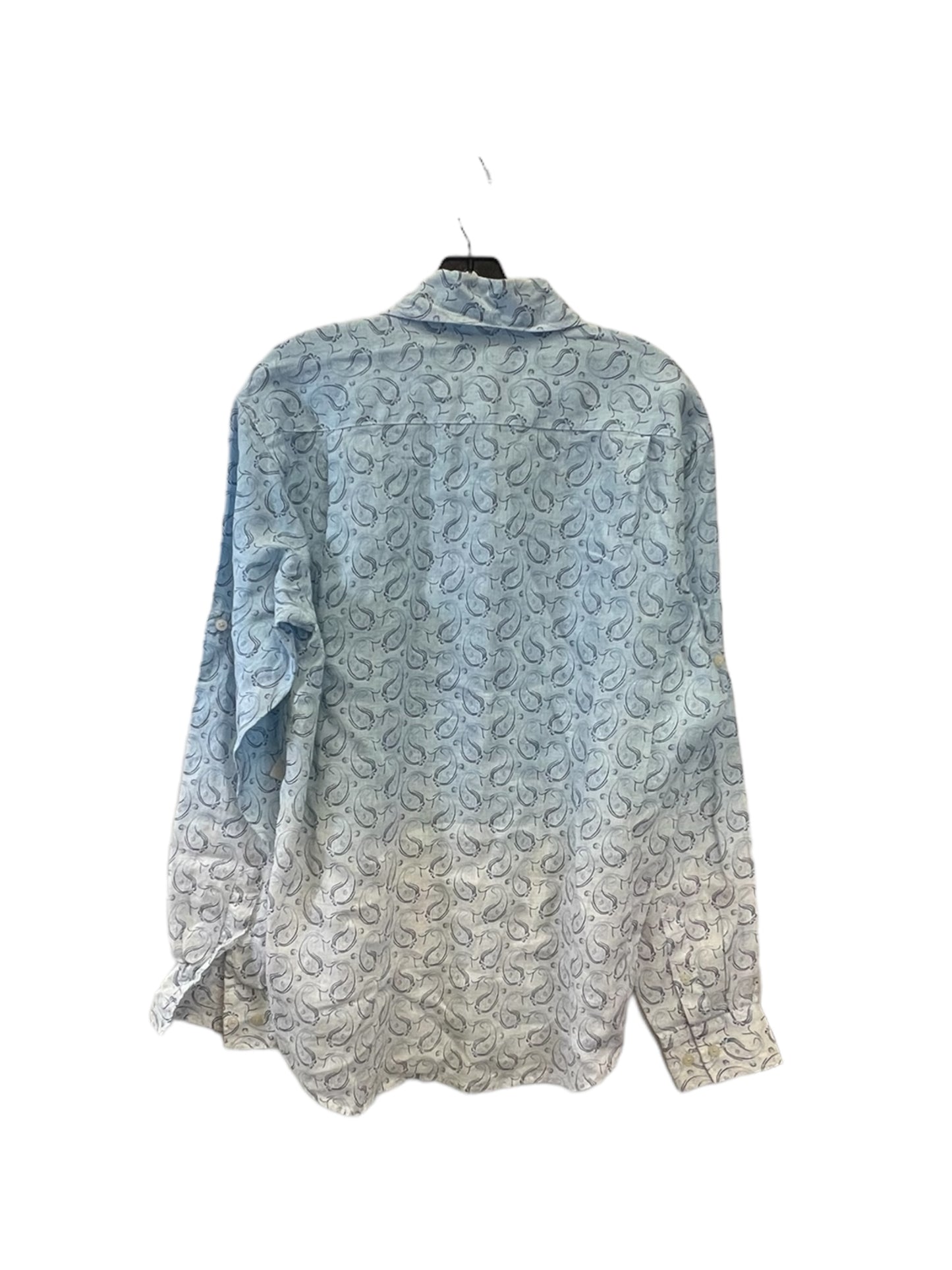 Top Long Sleeve By Clothes Mentor In Blue & White, Size: M