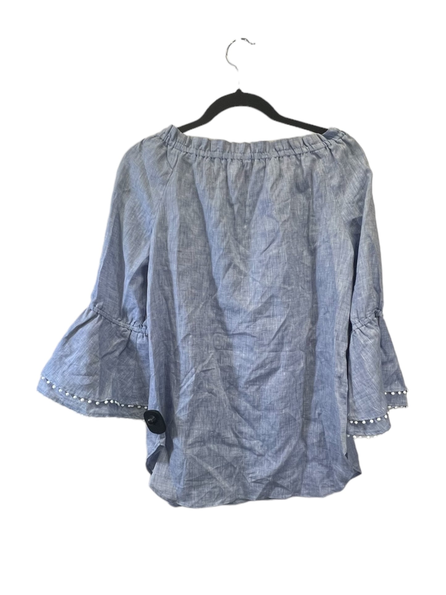 Top Long Sleeve Designer By Sara Campell In Blue, Size: M