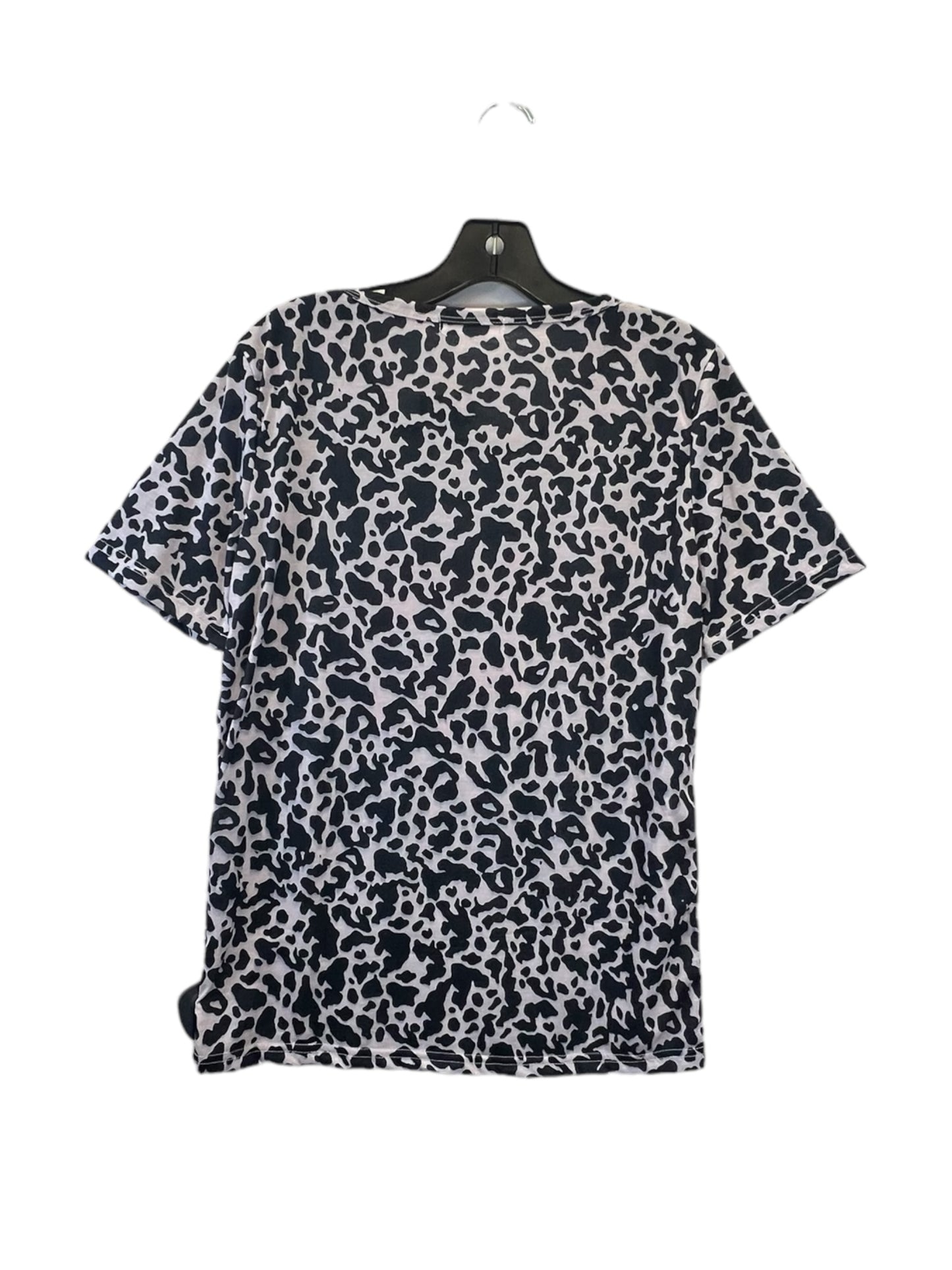 Top Short Sleeve Basic Lips In Animal Print, Size: M