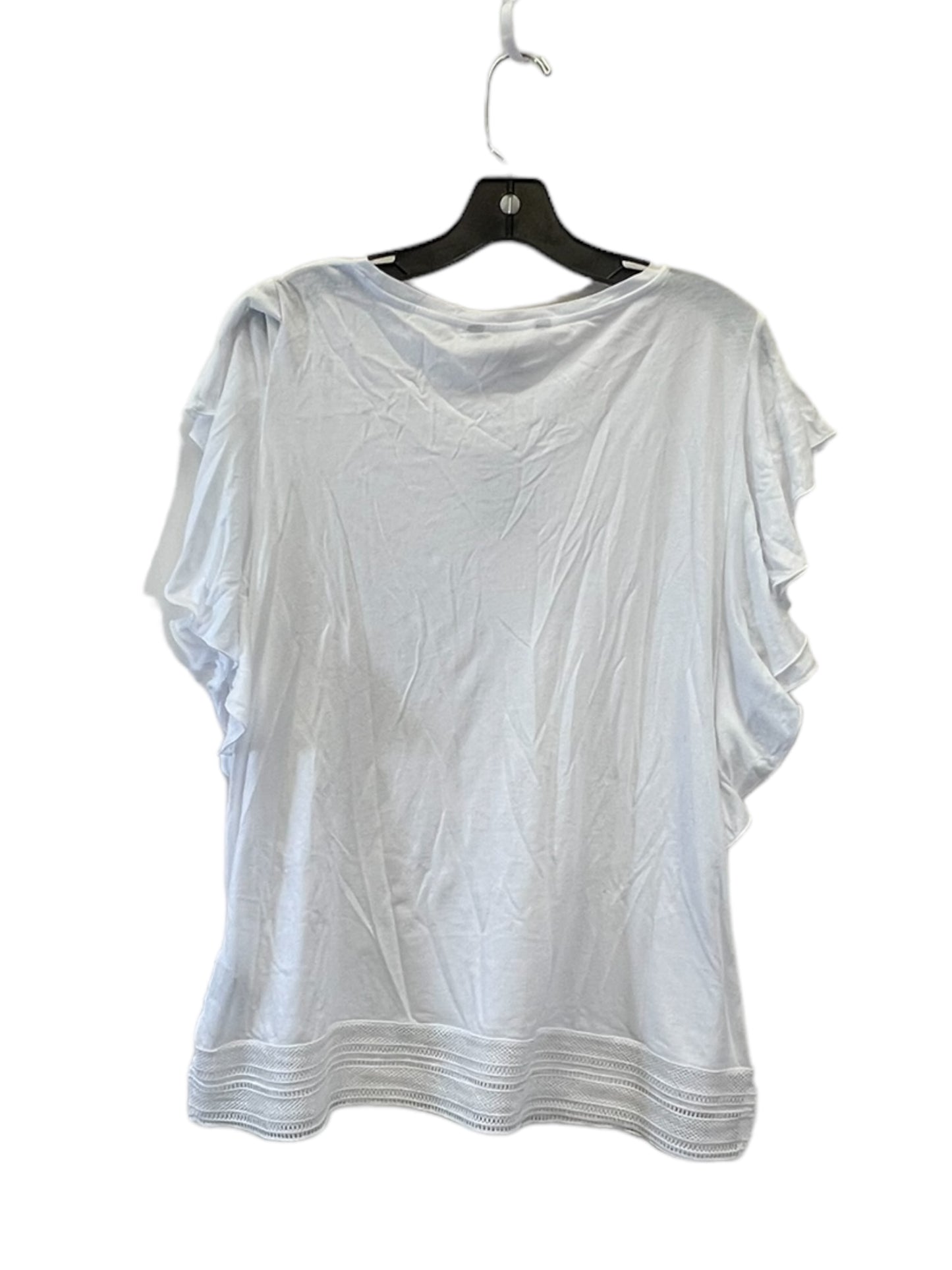 Top Short Sleeve By Lauren By Ralph Lauren In White, Size: Xl