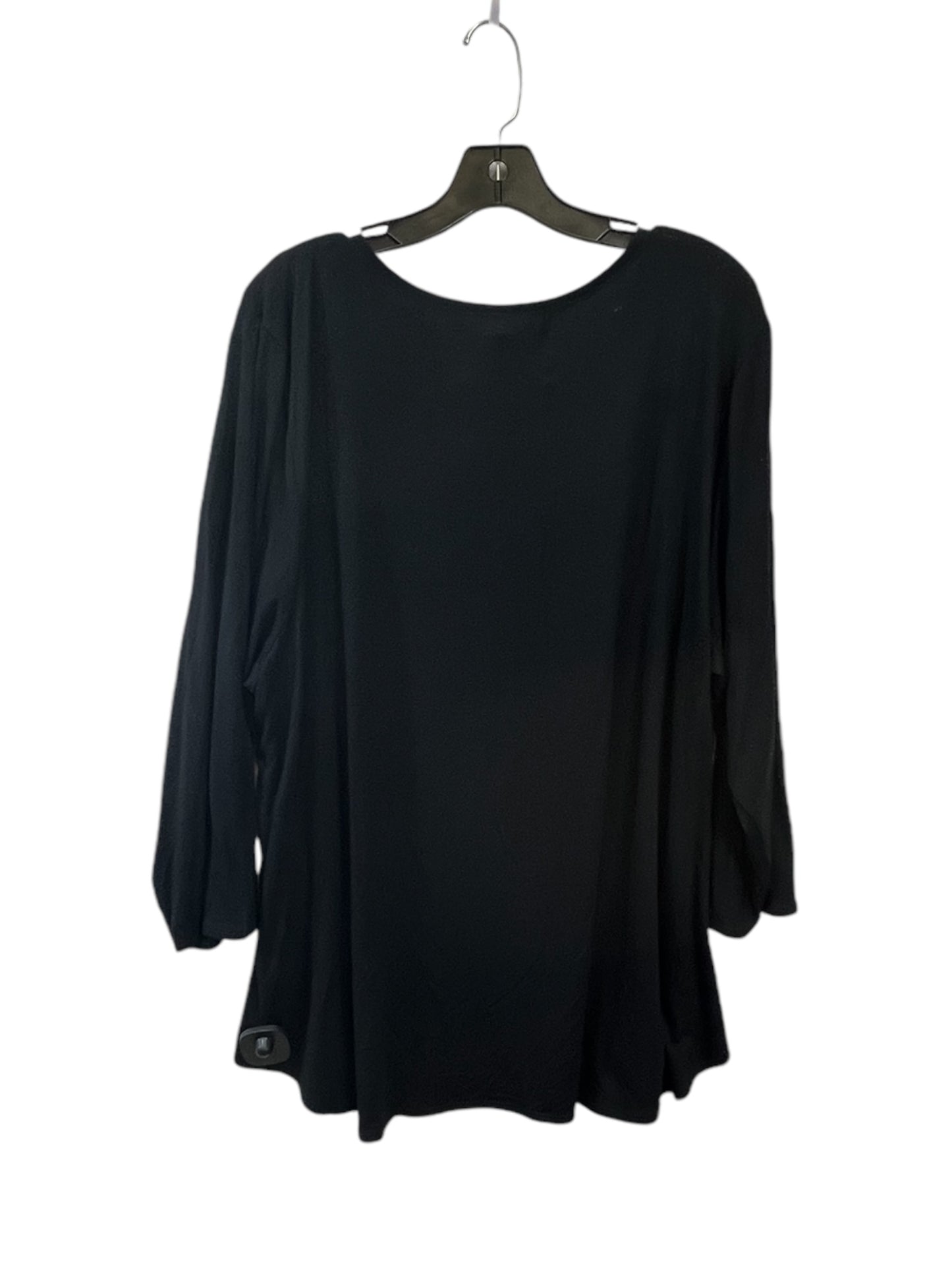 Top 3/4 Sleeve By Cupio In Black, Size: 3x