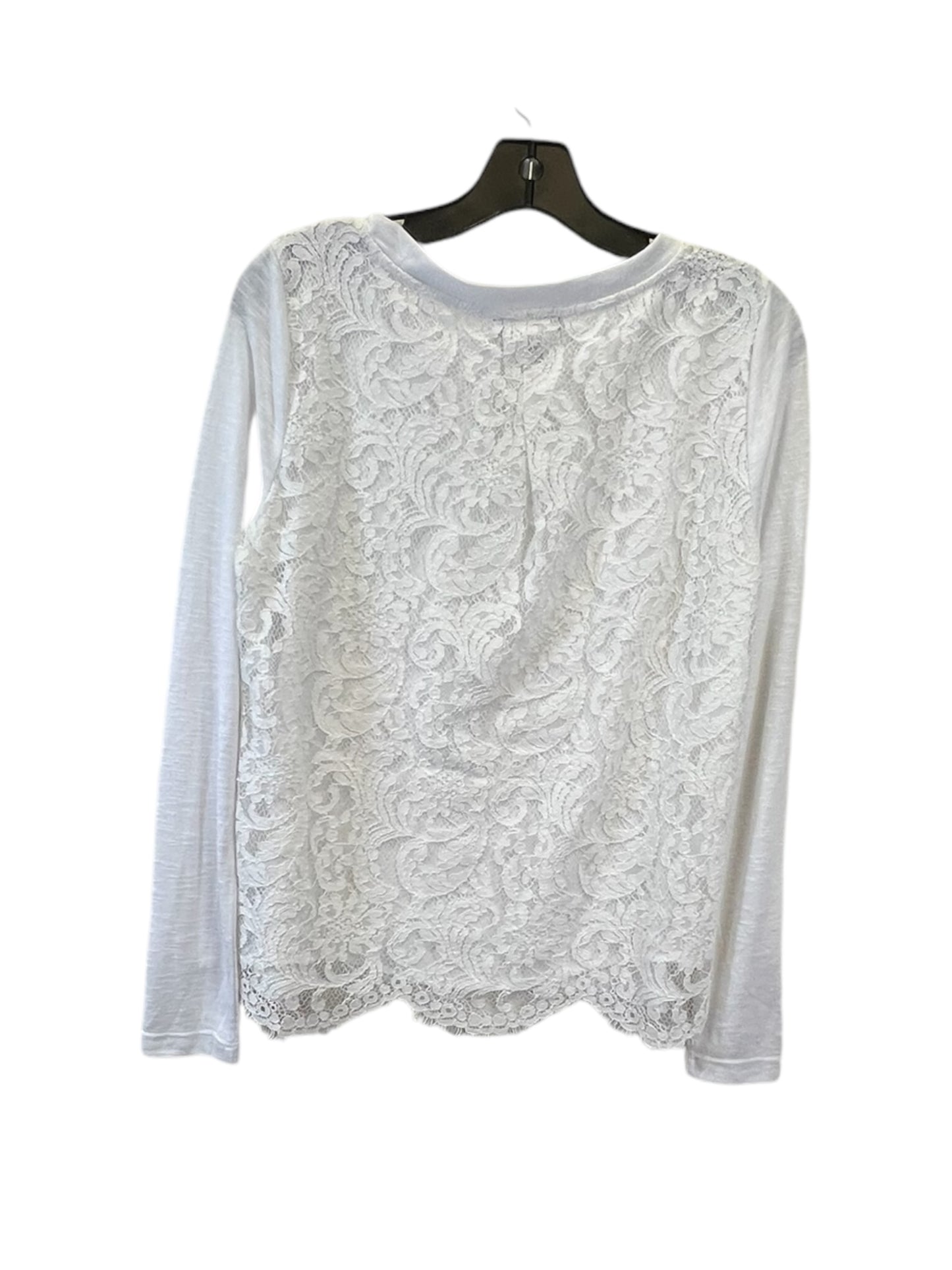 Top Long Sleeve By Lord And Taylor In White, Size: Xs