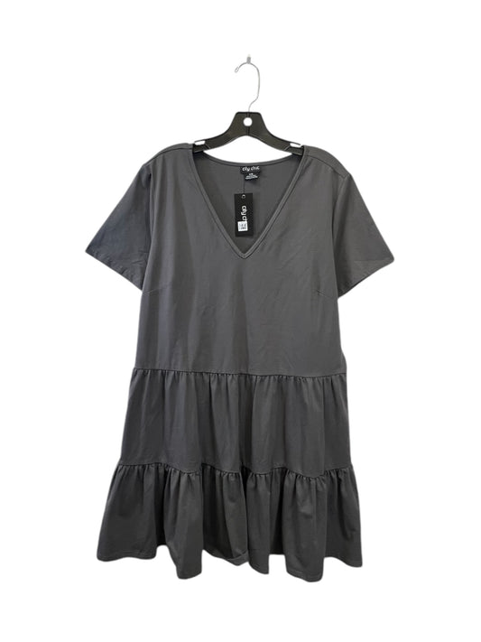 Dress Casual Midi By City Chic In Grey, Size: Xl