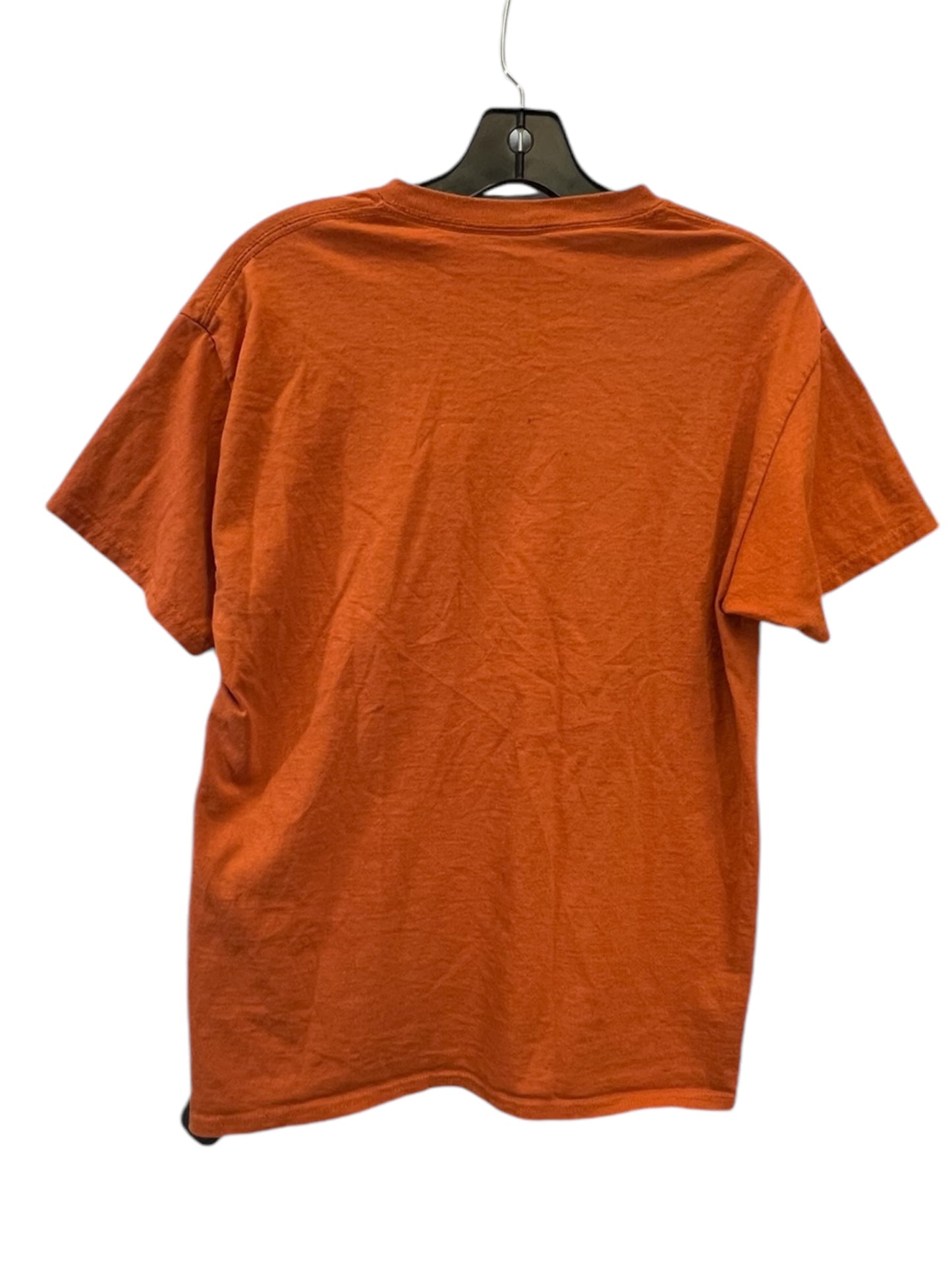 Top Short Sleeve Basic By Clothes Mentor In Black & Orange, Size: M