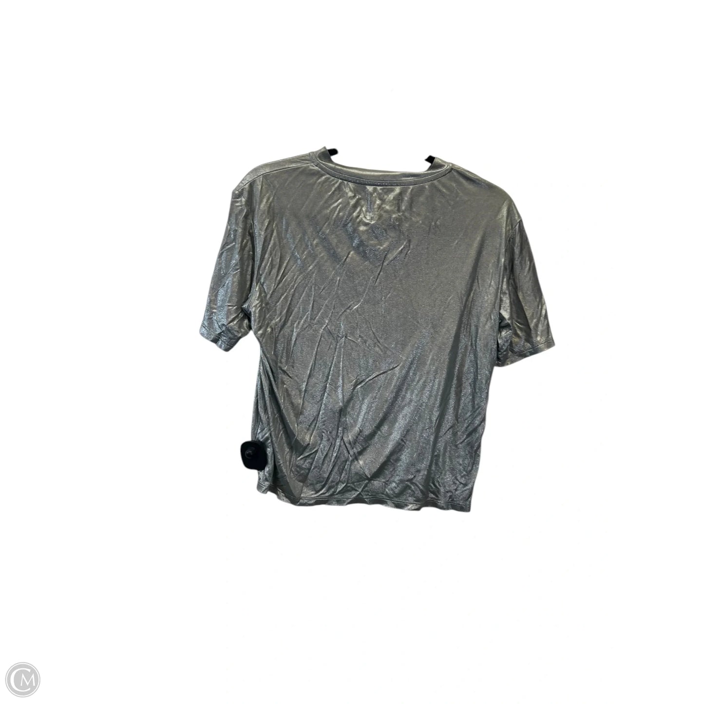 Top Short Sleeve Designer By Cmb In Silver, Size: S