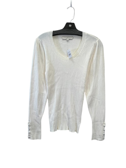 Sweater By Loft In Cream, Size: L