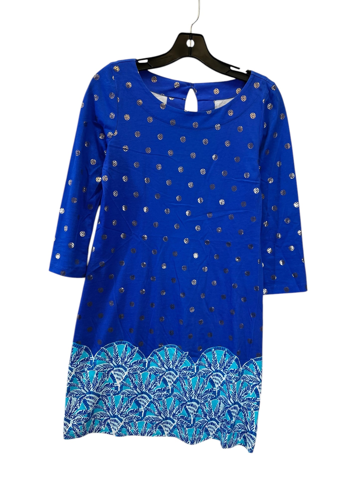 Dress Casual Midi By Lilly Pulitzer In Blue & Gold, Size: Xs