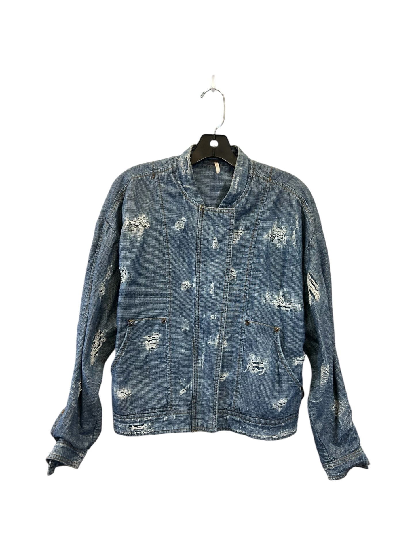 Jacket Denim By Free People In Blue Denim, Size: S