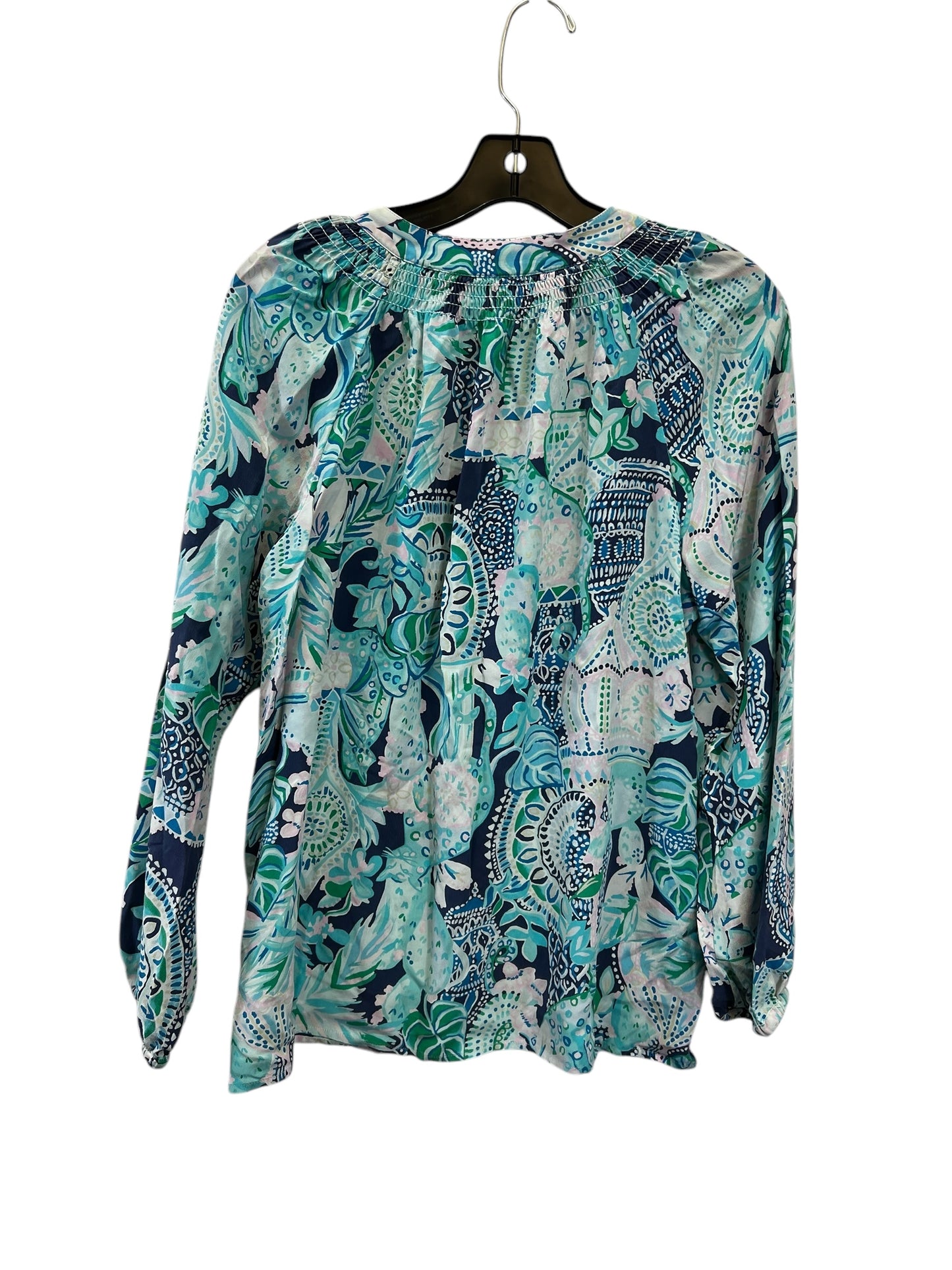 Top Long Sleeve By Lilly Pulitzer In Blue & Green, Size: L