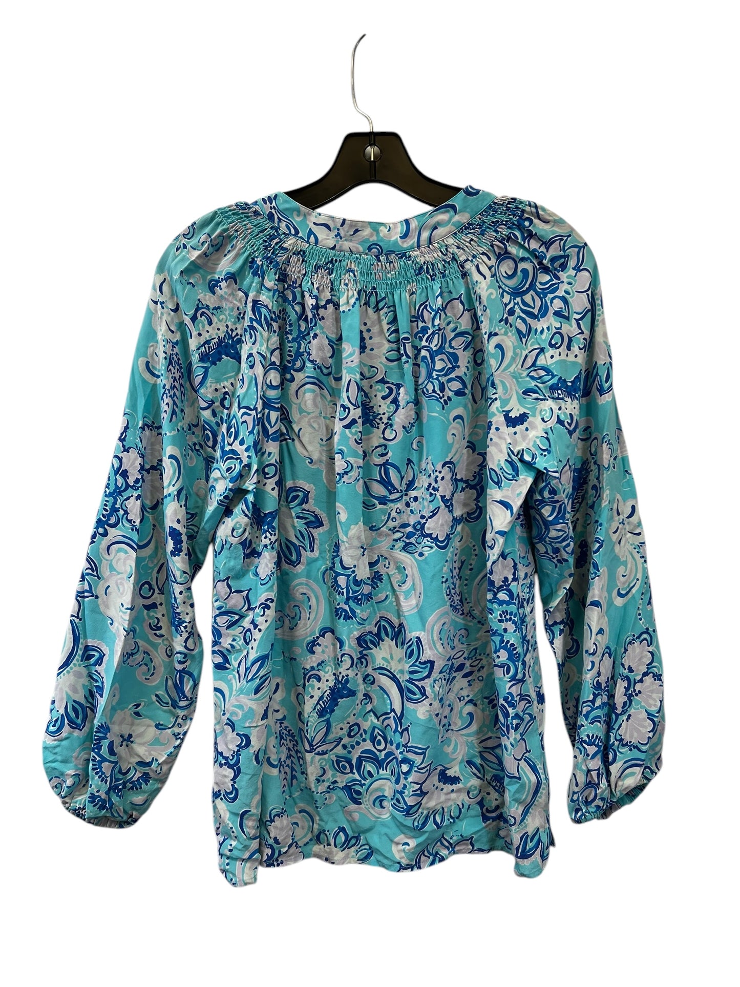 Top Long Sleeve By Lilly Pulitzer In Blue & Purple, Size: L