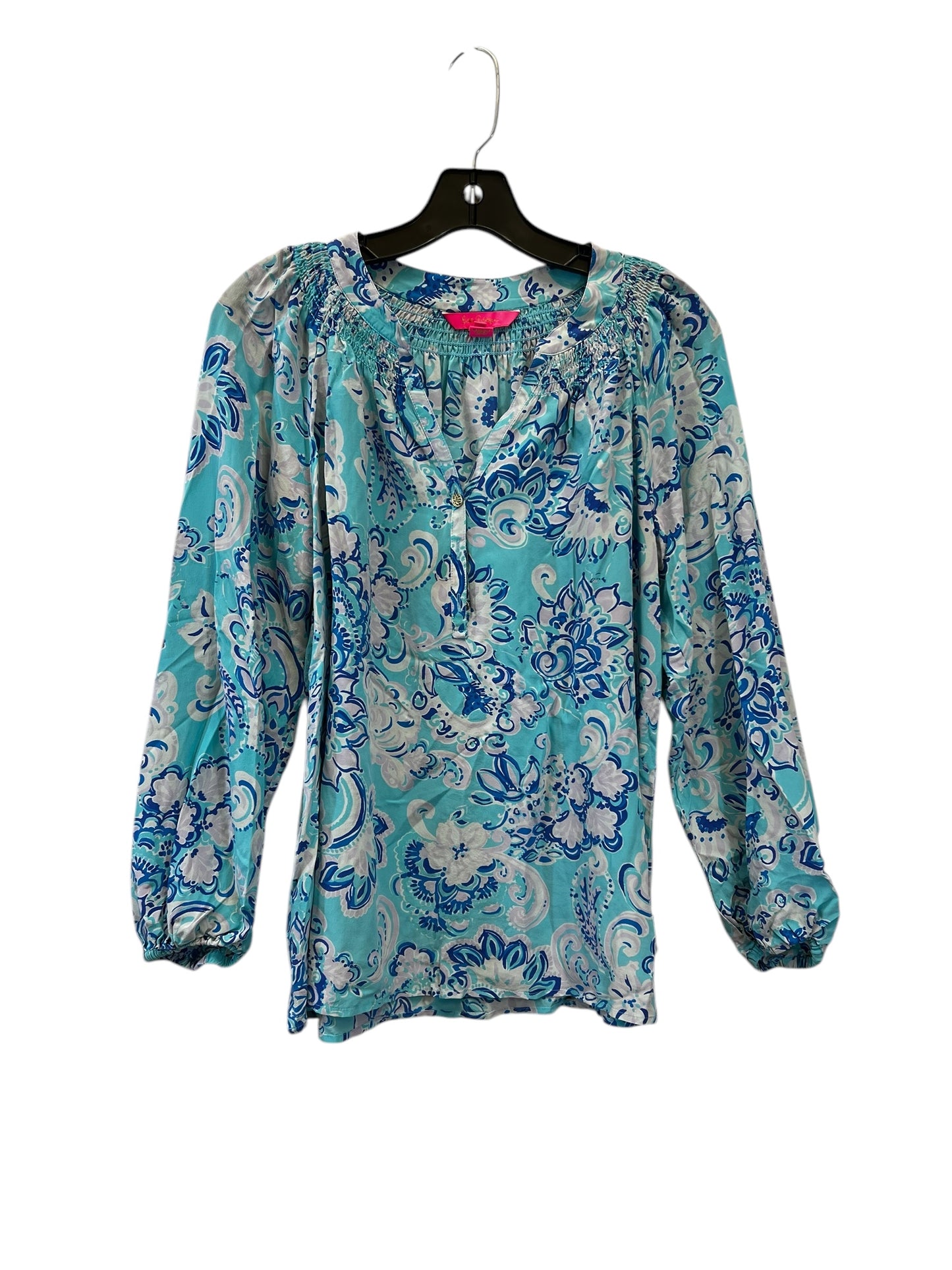 Top Long Sleeve By Lilly Pulitzer In Blue & Purple, Size: L