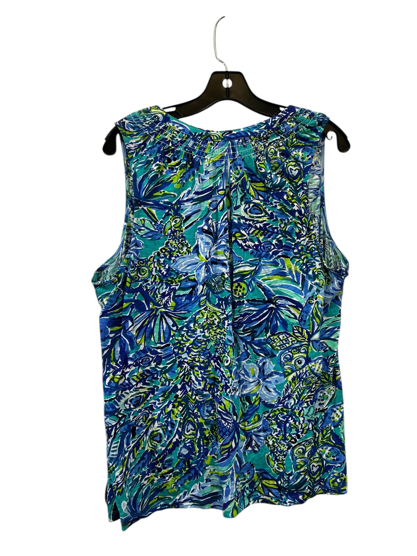 Top Sleeveless By Lilly Pulitzer In Blue & Green, Size: Xl