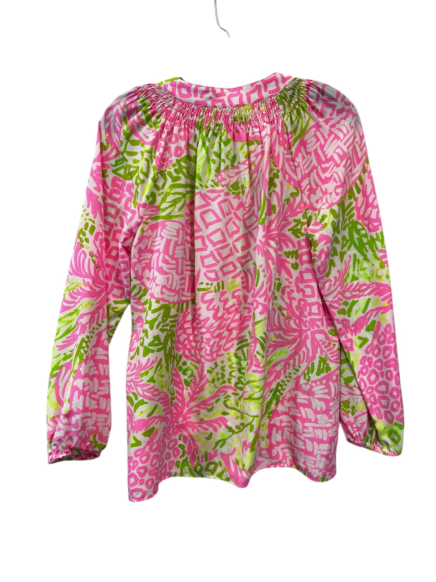 Top Long Sleeve By Lilly Pulitzer In Green & Pink, Size: S