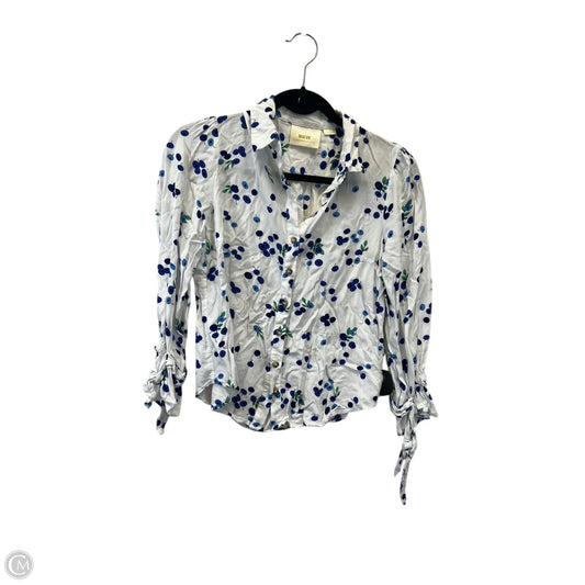Top Long Sleeve Designer By Maeve In Blue & Green, Size: Xs