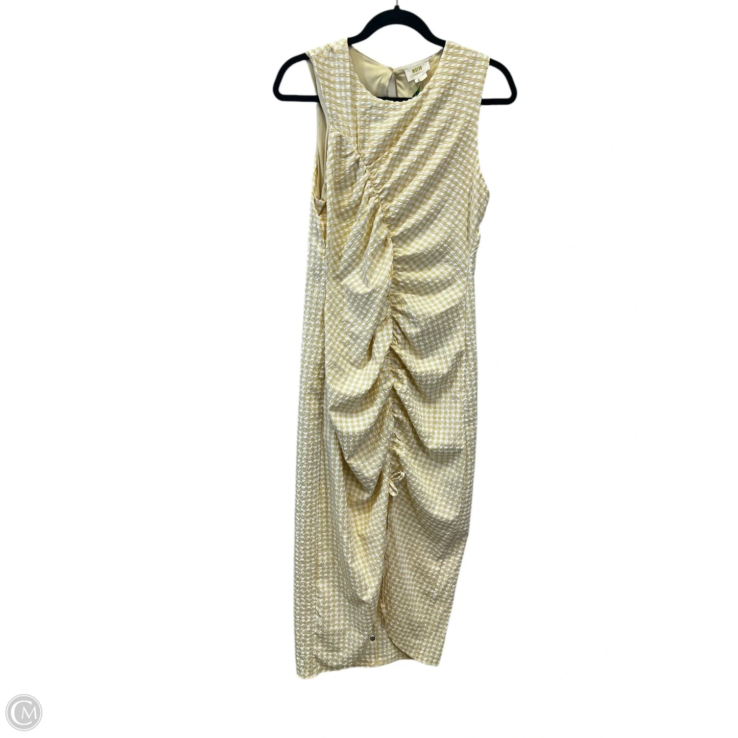 Dress Designer By Maeve In White & Yellow, Size: S