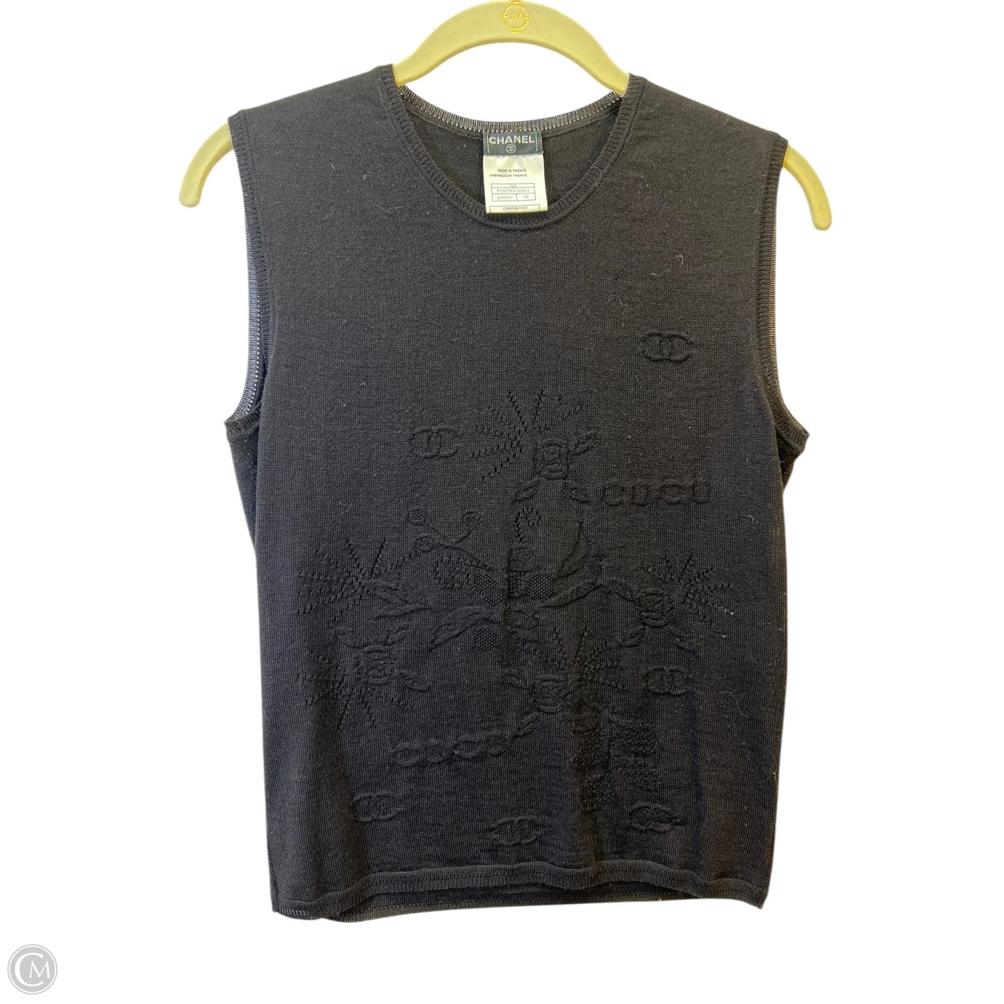 Top Sleeveless Luxury Designer By Chanel In Brown, Size: M