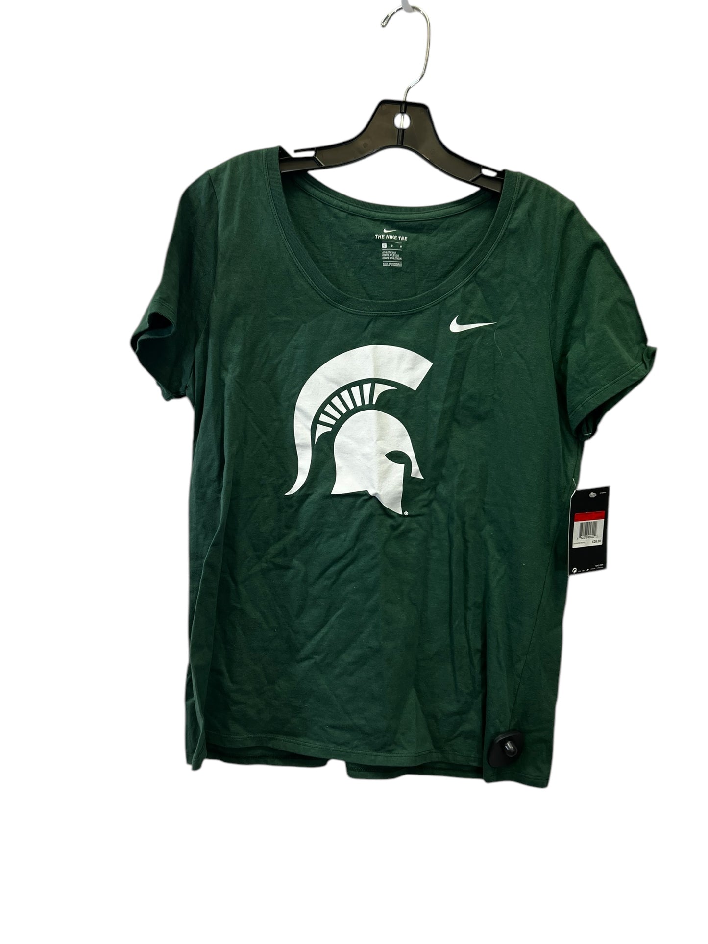 Top Short Sleeve Basic By Nike In Green & White, Size: L