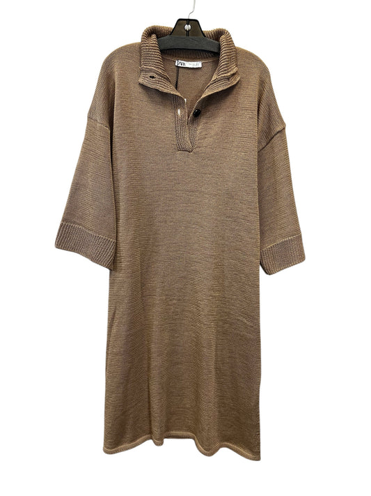 Dress Sweater By Zara In Tan, Size: L