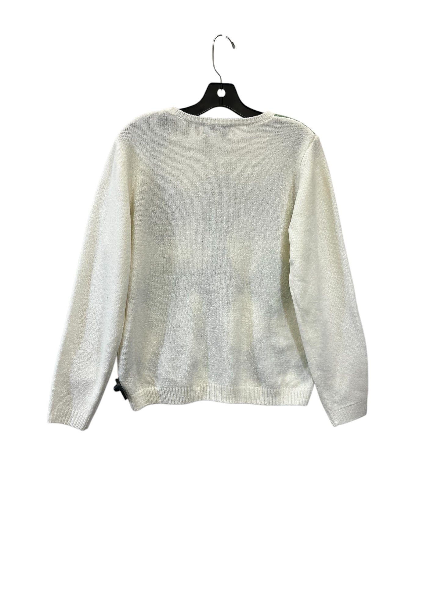 Sweater By Alfred Dunner In Green & Silver, Size: Lp