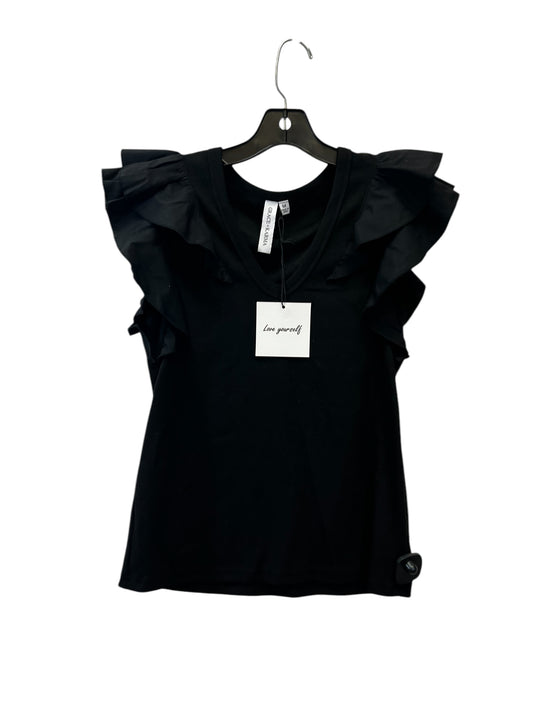 Top Short Sleeve By Grace + Karma  In Black, Size: M