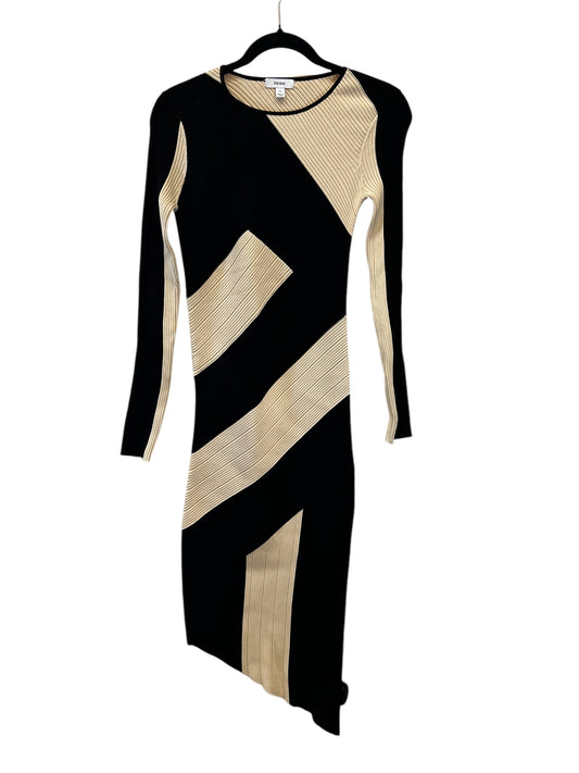 Dress Designer By Reiss In Black & Cream, Size: Xs