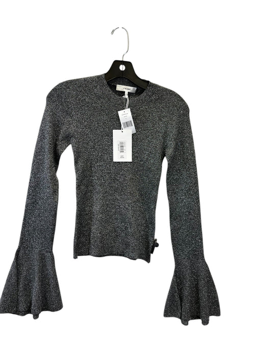 Top Long Sleeve Designer By Frame In Grey, Size: S