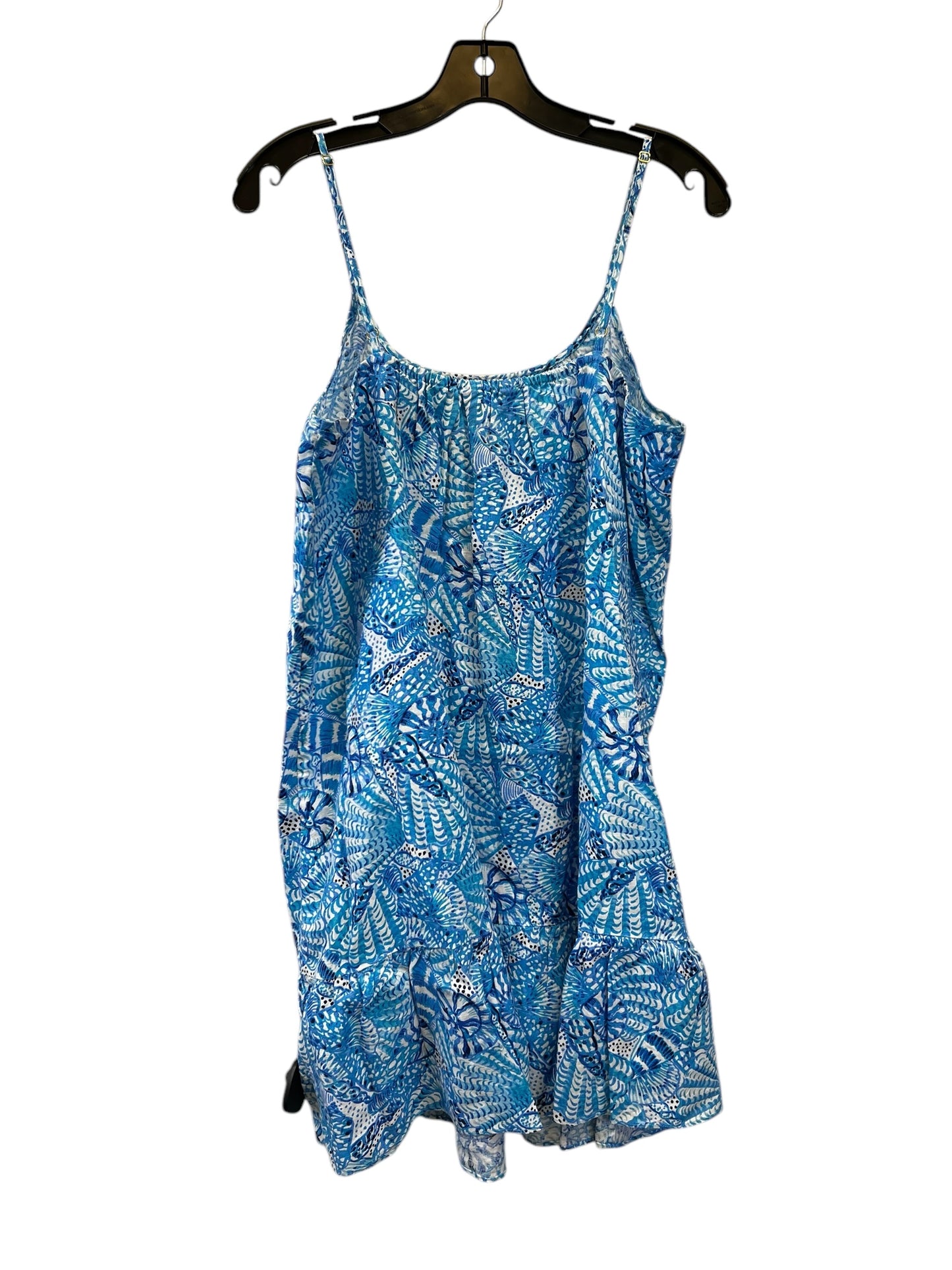 Dress Casual Midi By Lilly Pulitzer In Blue & White, Size: L