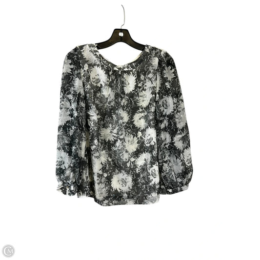 Top Long Sleeve By Talbots In Black & Grey, Size: Mp