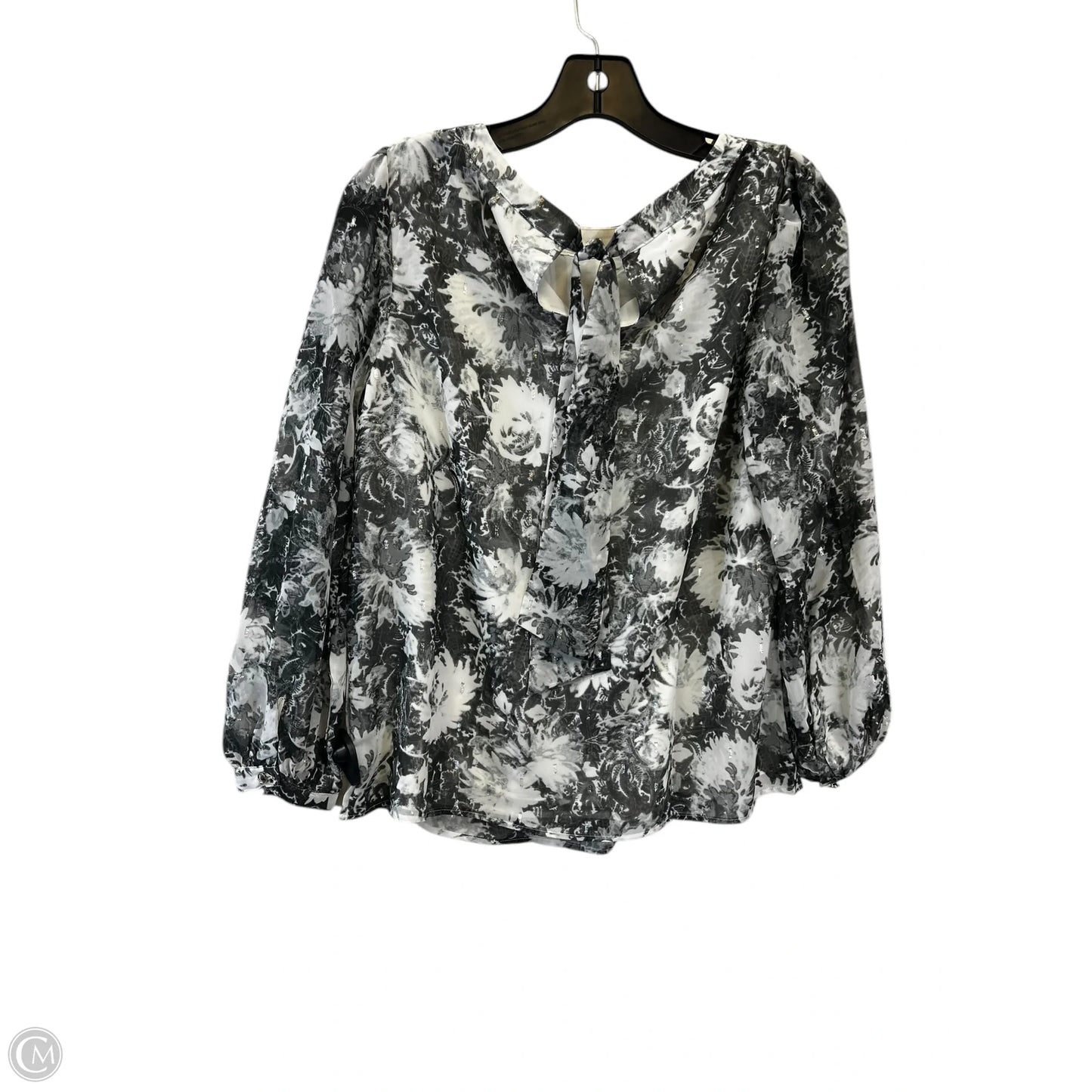 Top Long Sleeve By Talbots In Black & Grey, Size: Mp