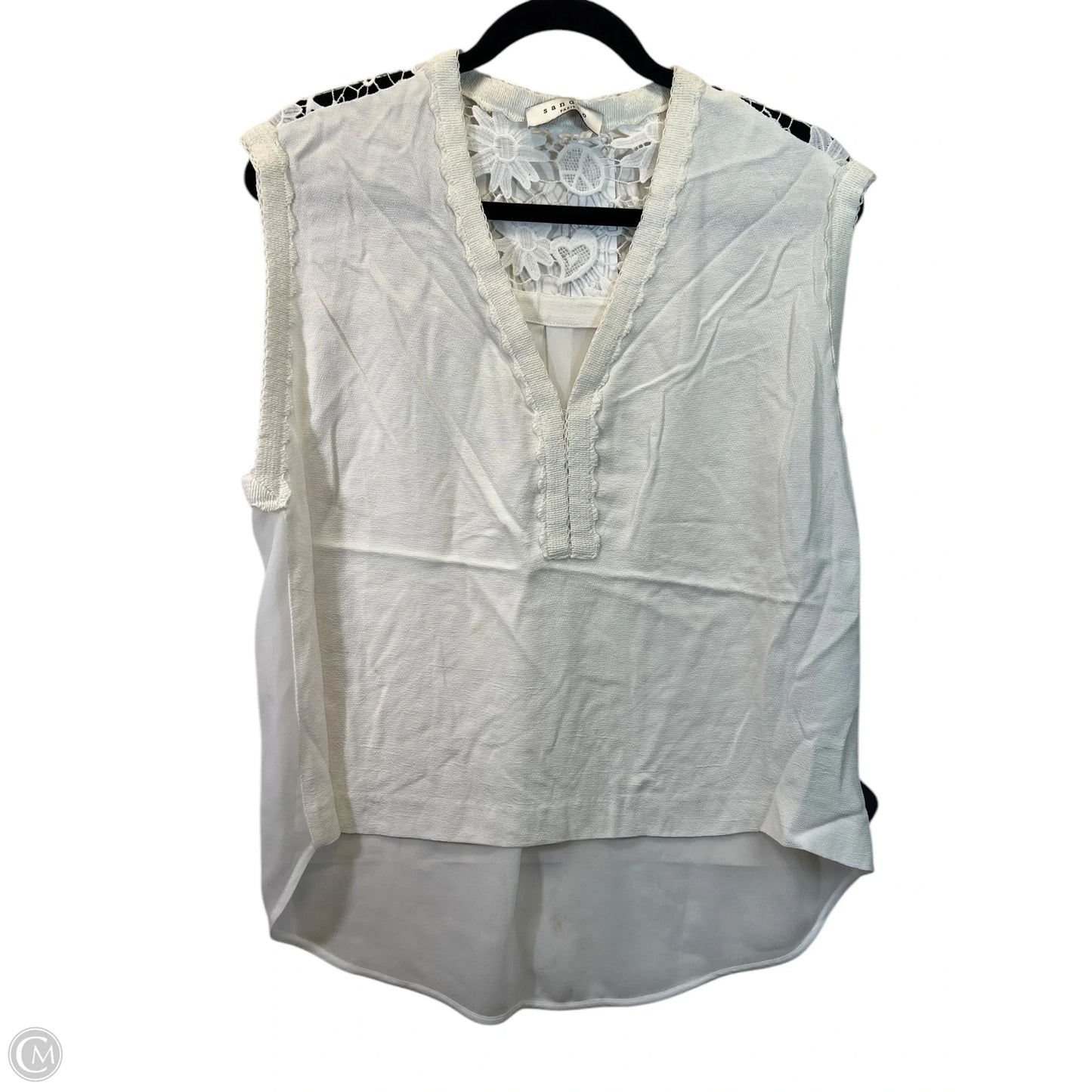 Top Sleeveless Designer By Sandro In White, Size: S
