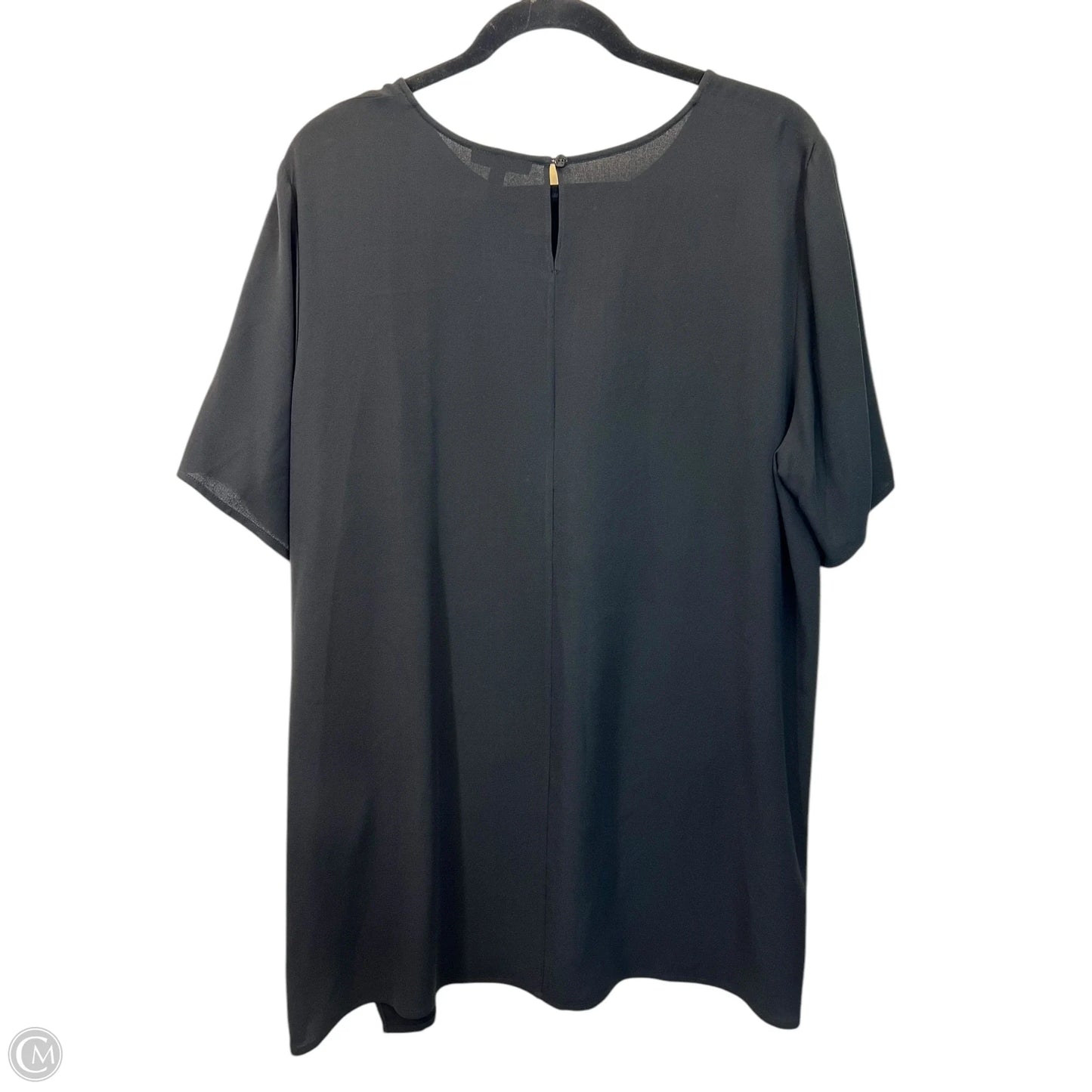 Top Short Sleeve Designer By Eileen Fisher In Black, Size: L