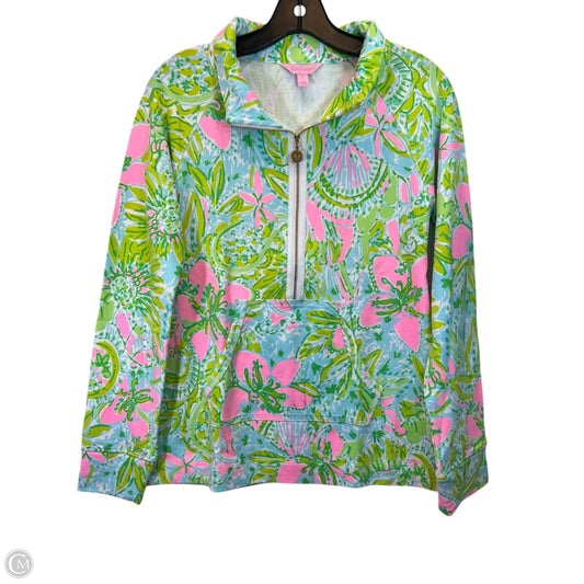 Sweatshirt Collar By Lilly Pulitzer In Green & Pink, Size: S