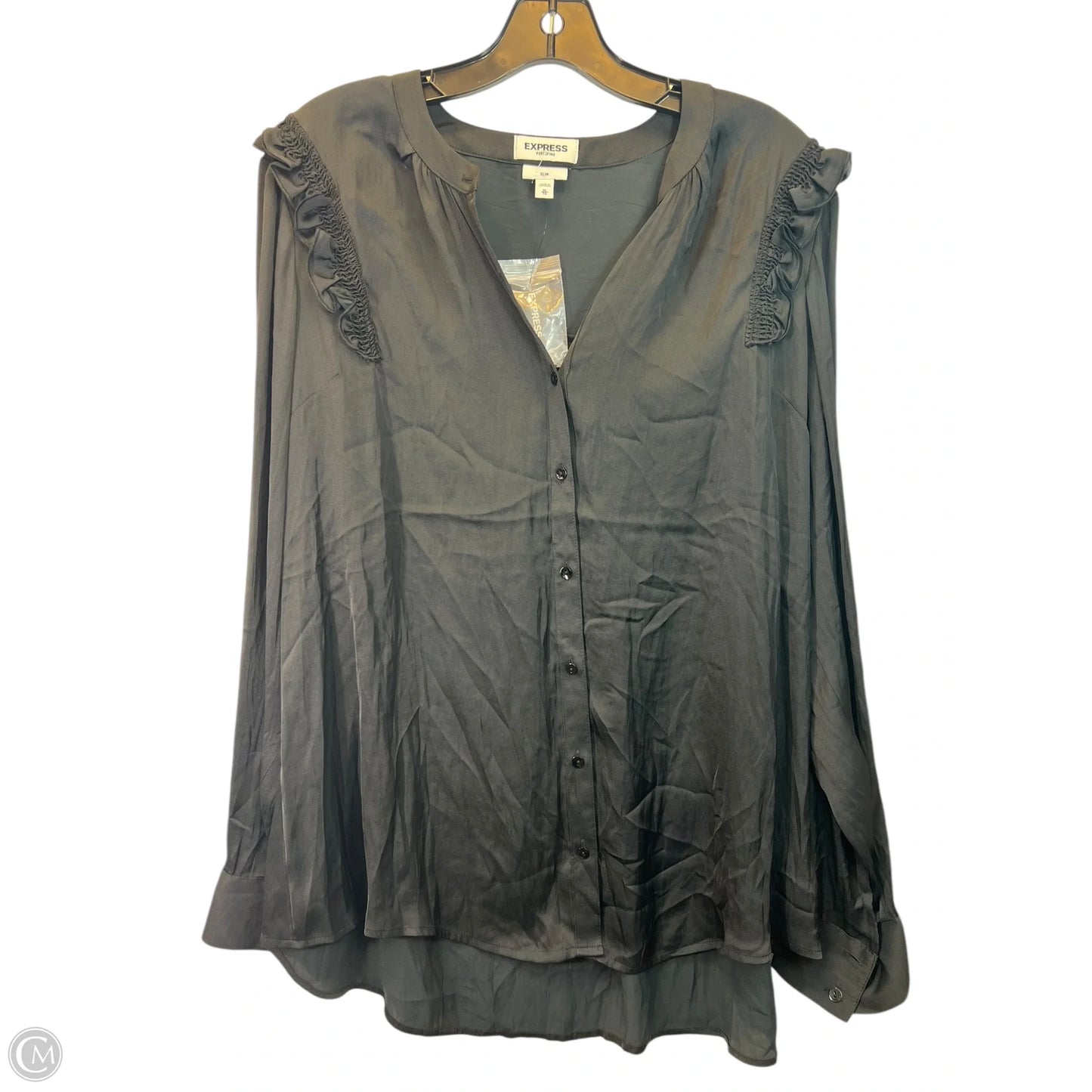 Top Long Sleeve By Express In Black, Size: Xl
