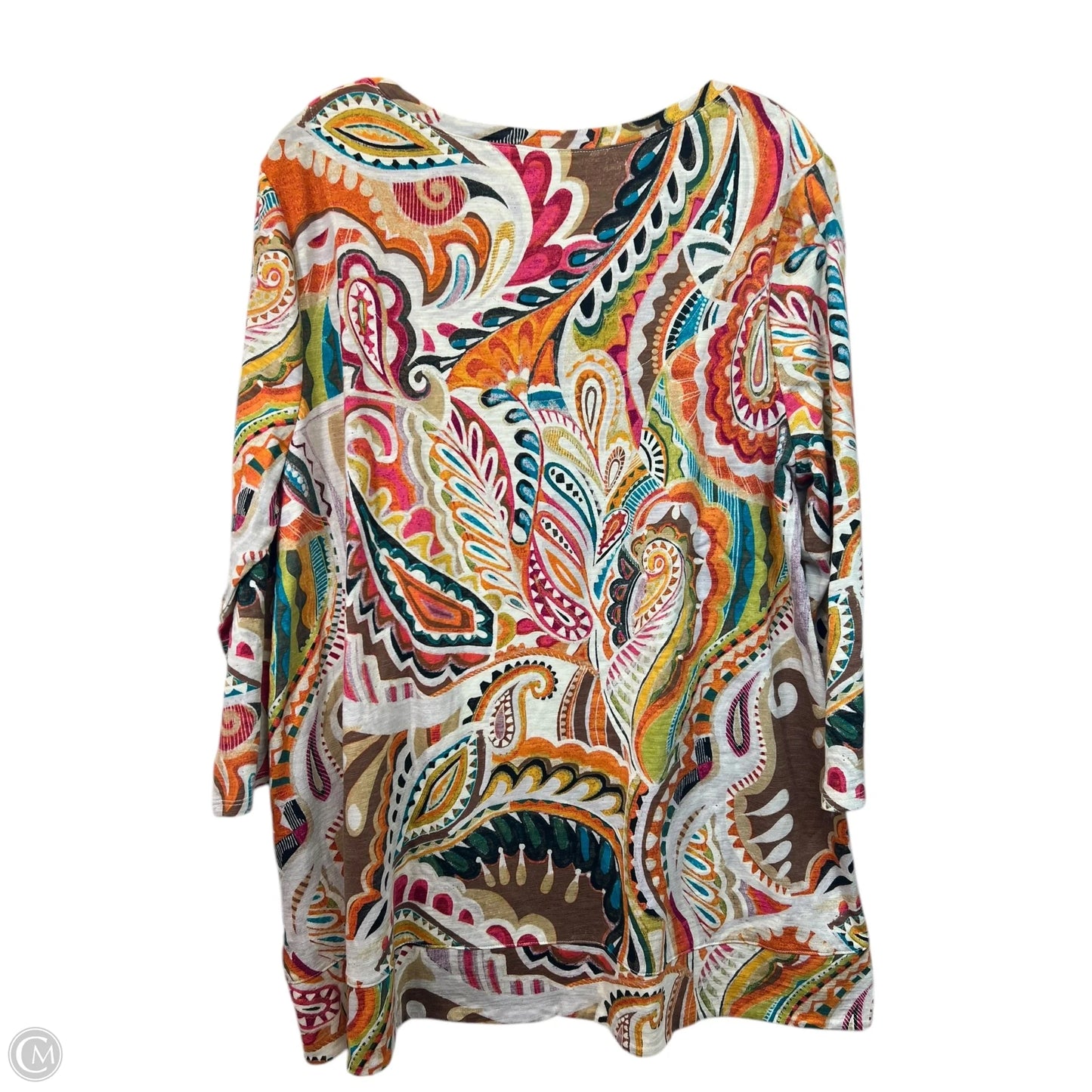 Top Short Sleeve By Chicos In Multi-colored, Size: Xl