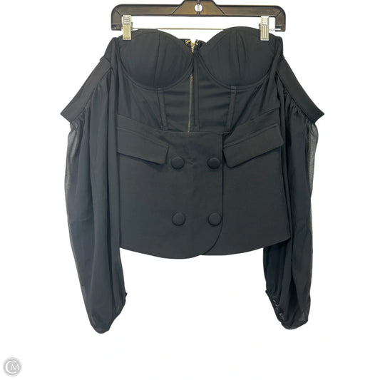 Top Long Sleeve By Blithela In Black, Size: M