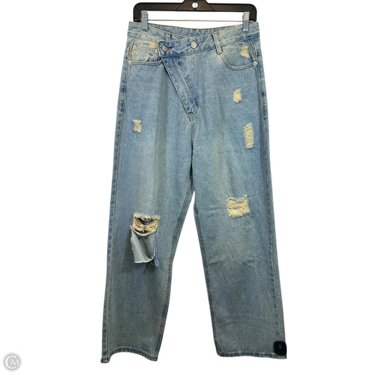 Jeans Wide Leg By Aaron & Amber In Blue Denim, Size: L