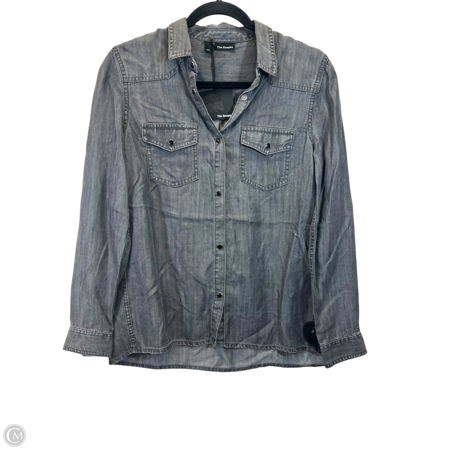 Top Long Sleeve Designer By The Kooples In Grey, Size: Xs